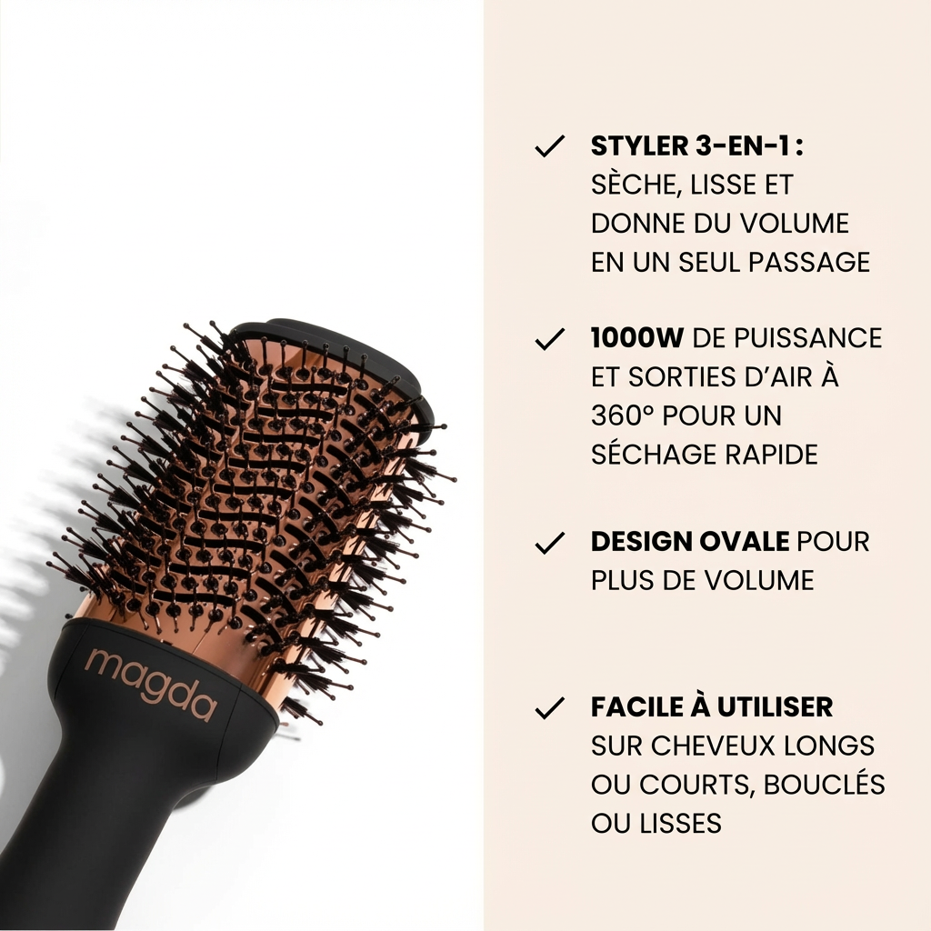 Magda AirVolume V2 — Brosse séchante lissante & volumisante