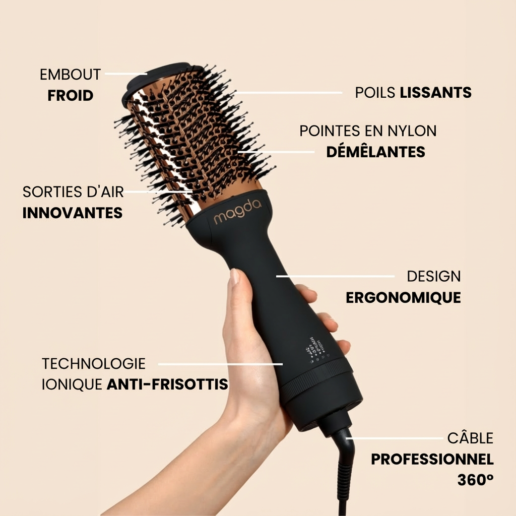 Magda AirVolume V2 — Brosse séchante lissante & volumisante